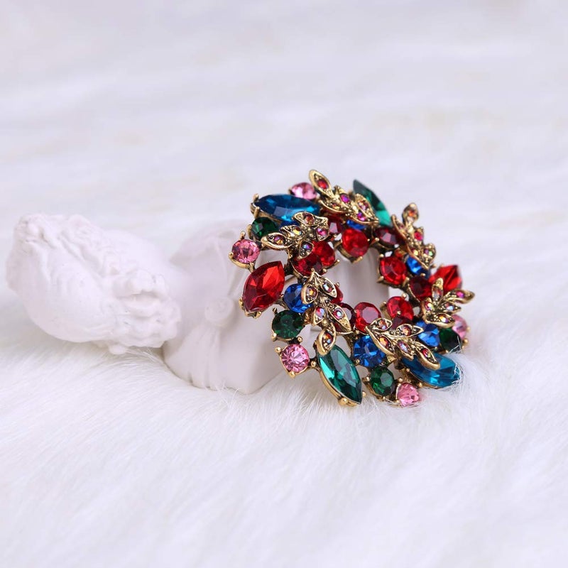 CUFTS Colours Crystal Brooch Pins Rhinestone Brooches Jewelry Gift for Women Girls (Colour Brooch 2) - Image 4